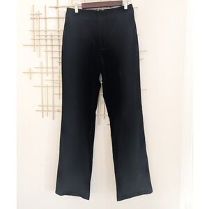GREYLIN Milton Velvet Strait Leg Pants Womens Sz M NWT‎ Black High Waist Trouser